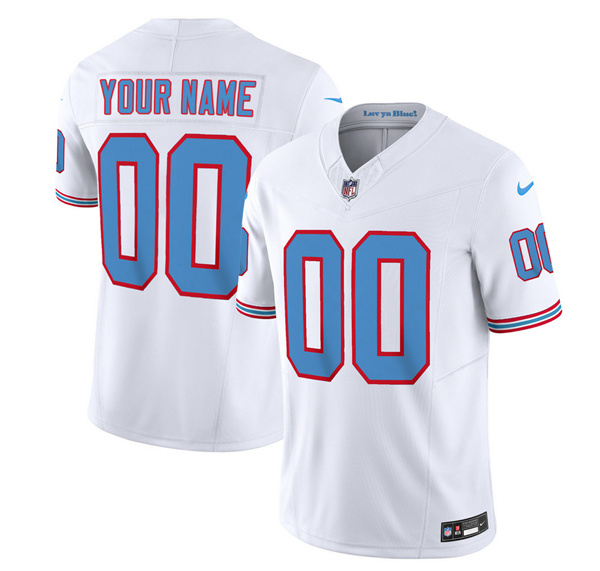 Men's Tennessee Titans Active Player Custom White 2023 F.U.S.E. Vapor Limited Throwback Football Stitched Jersey